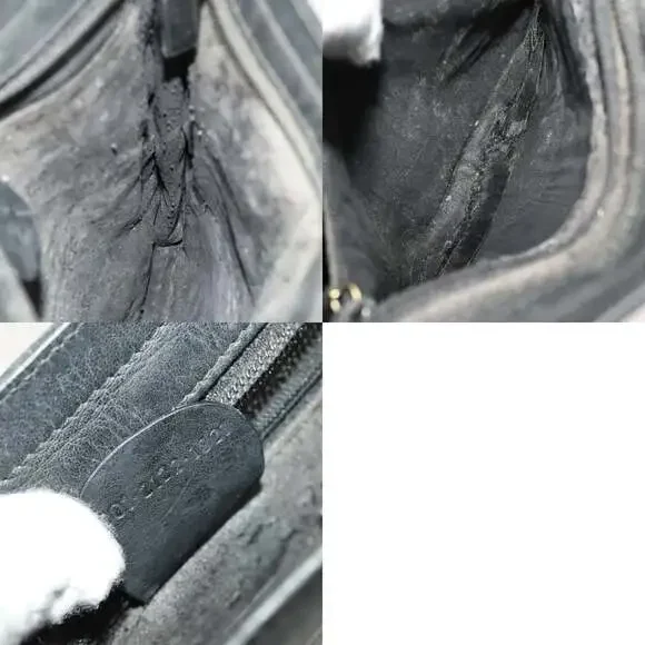 GUCCI Shoulder Bag Leather Black Gold - Picture 12 of 12